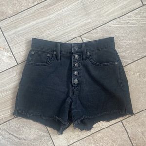 Madewell High-Rise Denim in Faded Black: Button-Through Edition